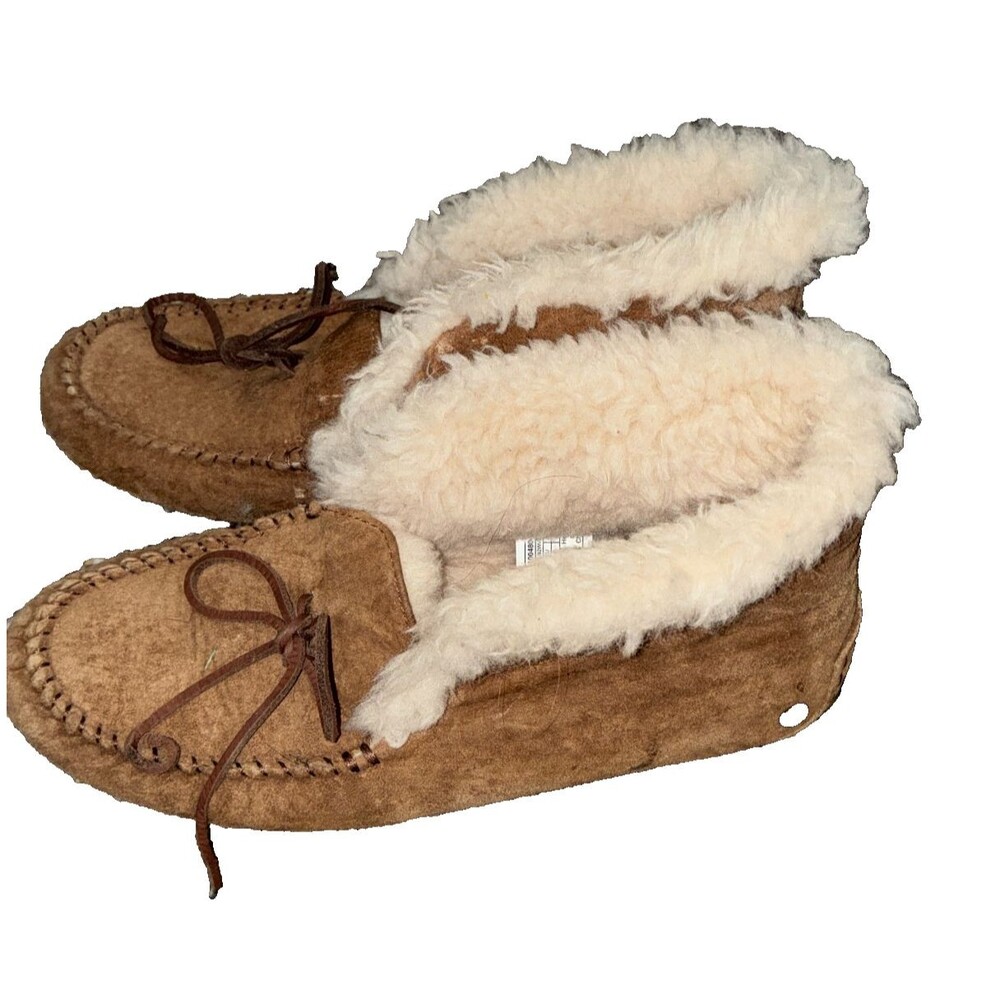 UGG Alena Chestnut Suede Shearling Moccasin Slippers Size 9 Women's 1004806